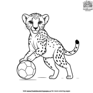 Cheetah And Ball Coloring Pages