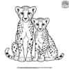 Cheetah Cubs Coloring Pages