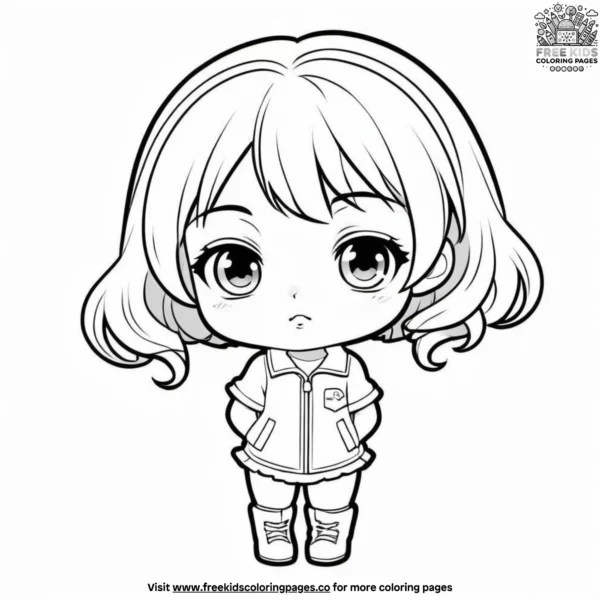 Chibi anime girl coloring pages