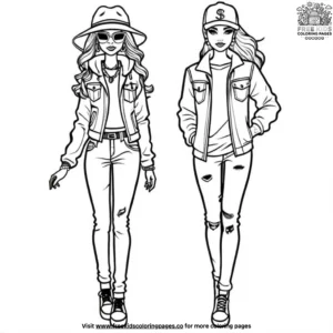 Chic Urban Outfits Coloring Pages