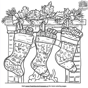 Christmas stockings coloring pages