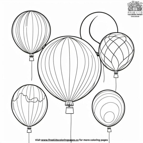 Circle balloon coloring pages