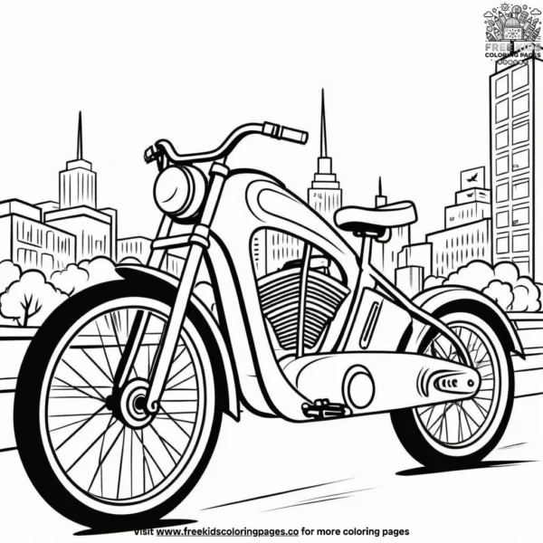 City ride bicycle coloring pages