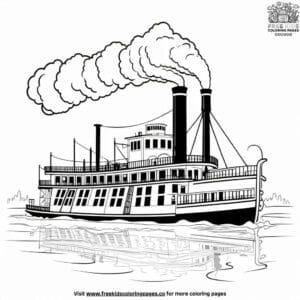 Classic Steamboat Coloring Pages