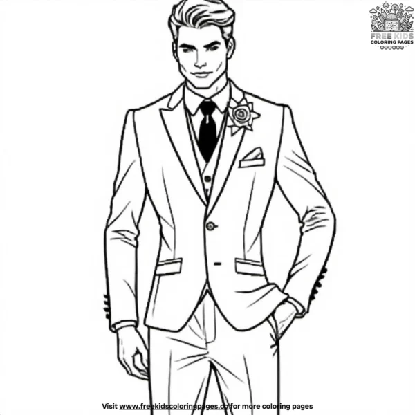 Classic suits coloring pages