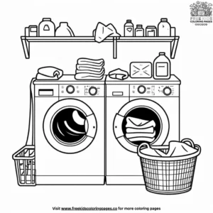 Clean Laundry Day Coloring Pages