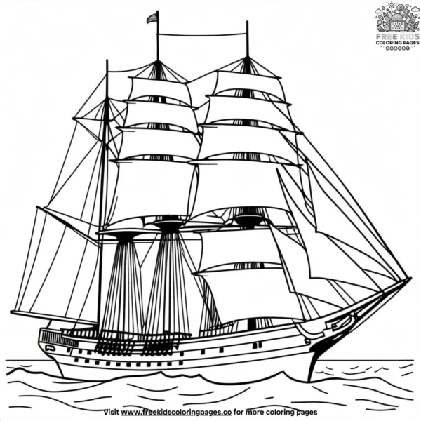 Clipper ship coloring pages