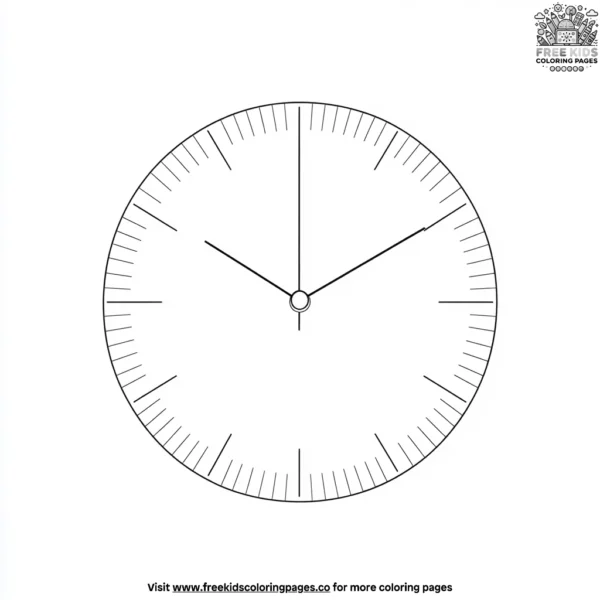 Clock face coloring pages