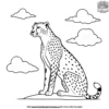 Cloud And Cheetah Coloring Pages