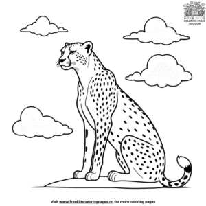 Cloud And Cheetah Coloring Pages