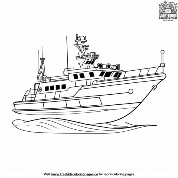 Coast guard boat coloring pages