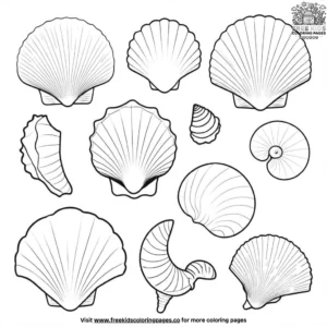 Coastal Seashell Collection Coloring Pages