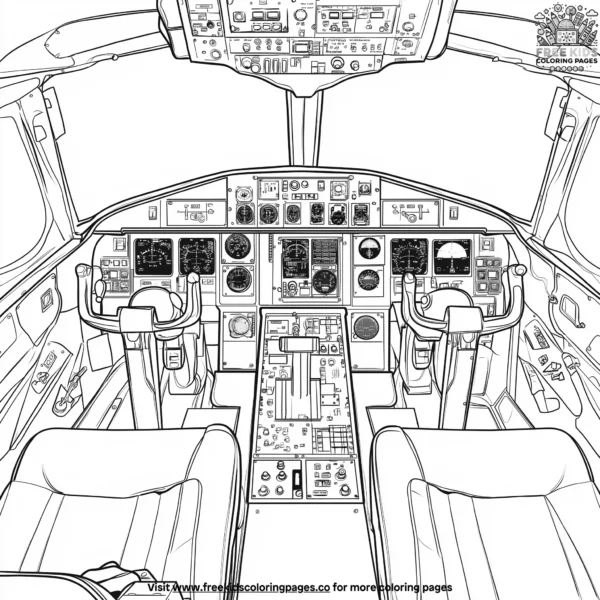 Cockpit view coloring pages