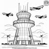 Colorful Air Traffic Control Coloring Pages