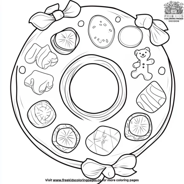 Colorful candy donut coloring pages