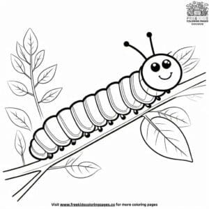 Colorful Caterpillar Journey Coloring Pages