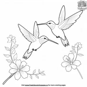 Colorful Hummingbird Garden Coloring Pages