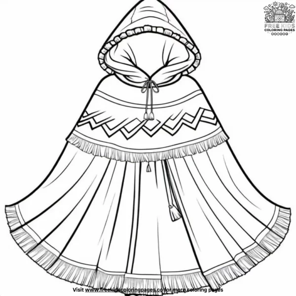 Colorful ponchos coloring pages