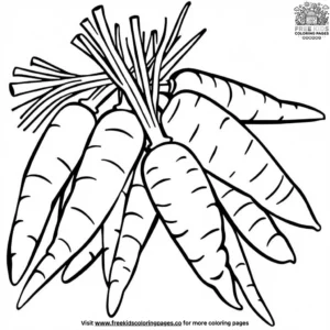 Colorful Rainbow Carrots Coloring Pages