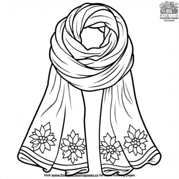 Colorful scarves coloring pages