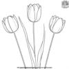 Colorful Spring Tulips Coloring Pages