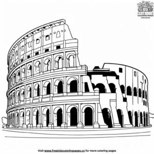 Colosseum in Rome Coloring Pages