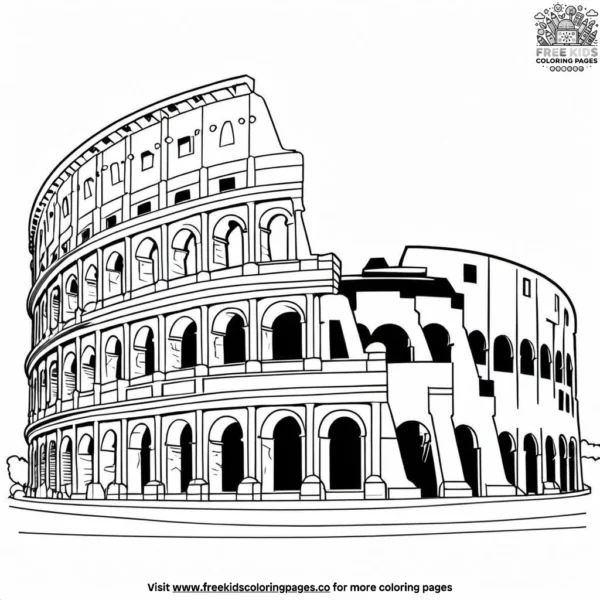 Colosseum in rome coloring pages