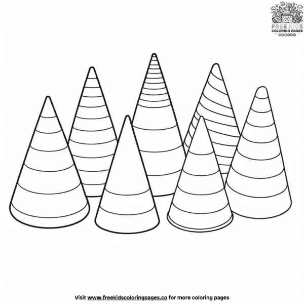 Cones coloring pages