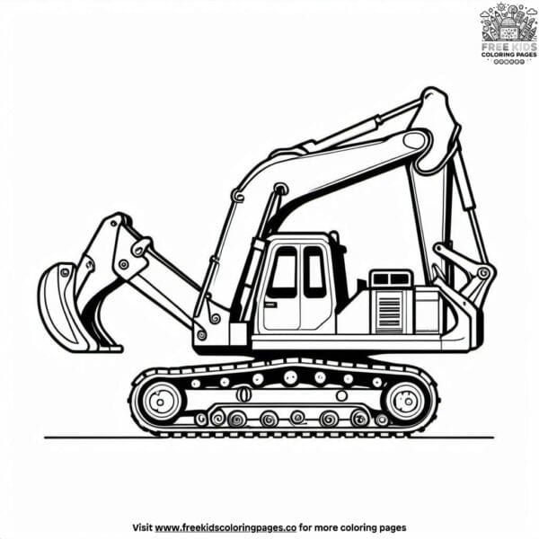 Construction digger coloring pages