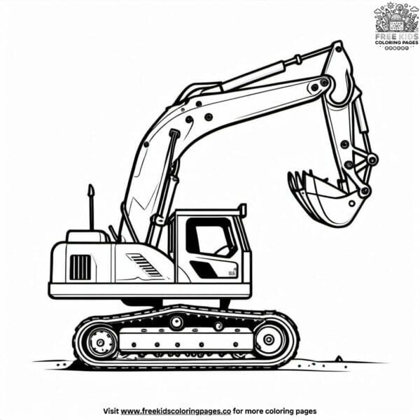 Cool mini excavator coloring pages