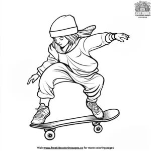 Cool Skateboard Tricks Coloring Pages