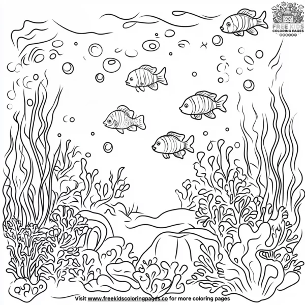 Coral garden coloring pages