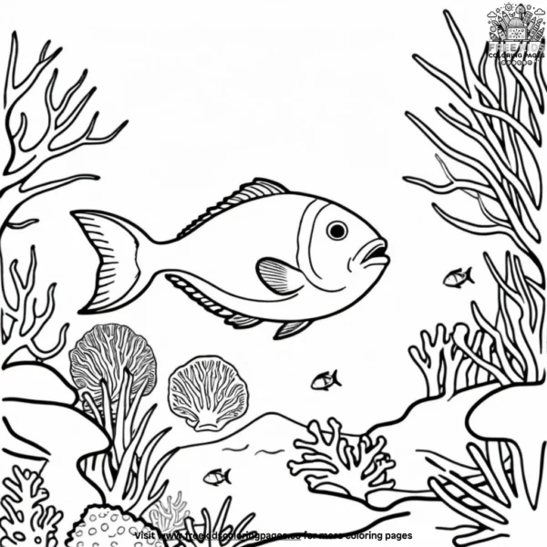 Coral and fish coloring pages