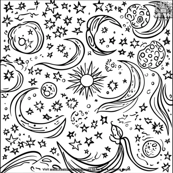 Cosmic shapes coloring pages