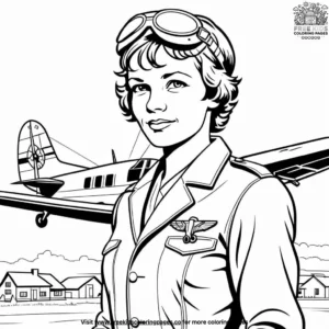 Courageous Amelia Earhart Coloring Pages