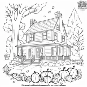 Cozy Autumn Scenes Coloring Pages