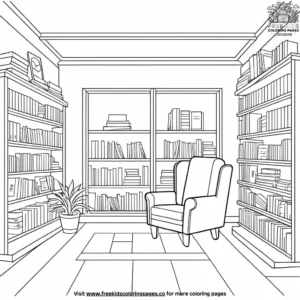 Cozy Bookshop Coloring Pages