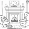 Warm Fireplace Coloring Pages