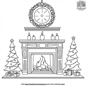 Cozy Fireplace Ornament Coloring Pages