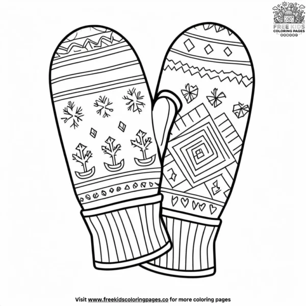 Cozy mittens coloring pages