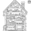 Cozy Nook Gingerbread House Coloring Pages