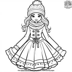 Cozy Winter Fashion Coloring Pages