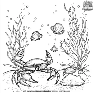 Crabs and Clams on the Seabed Coloring Pages