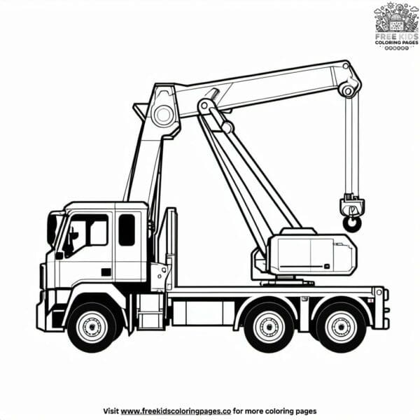 Crane truck lift coloring pages