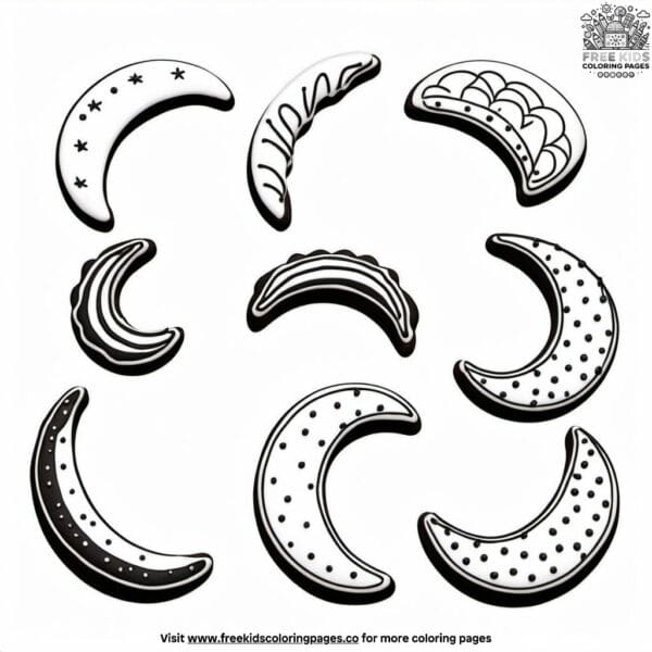 Crescent cookie coloring pages