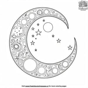 Crescent moon coloring pages