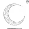 Crescent and Spiral Coloring Pages