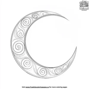 Crescent and spiral coloring pages