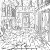 Crumbled Walls in the Haunted House Coloring Pages