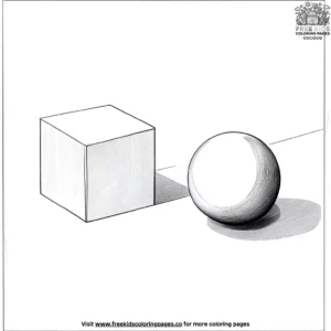 Cube and Sphere Coloring Pages